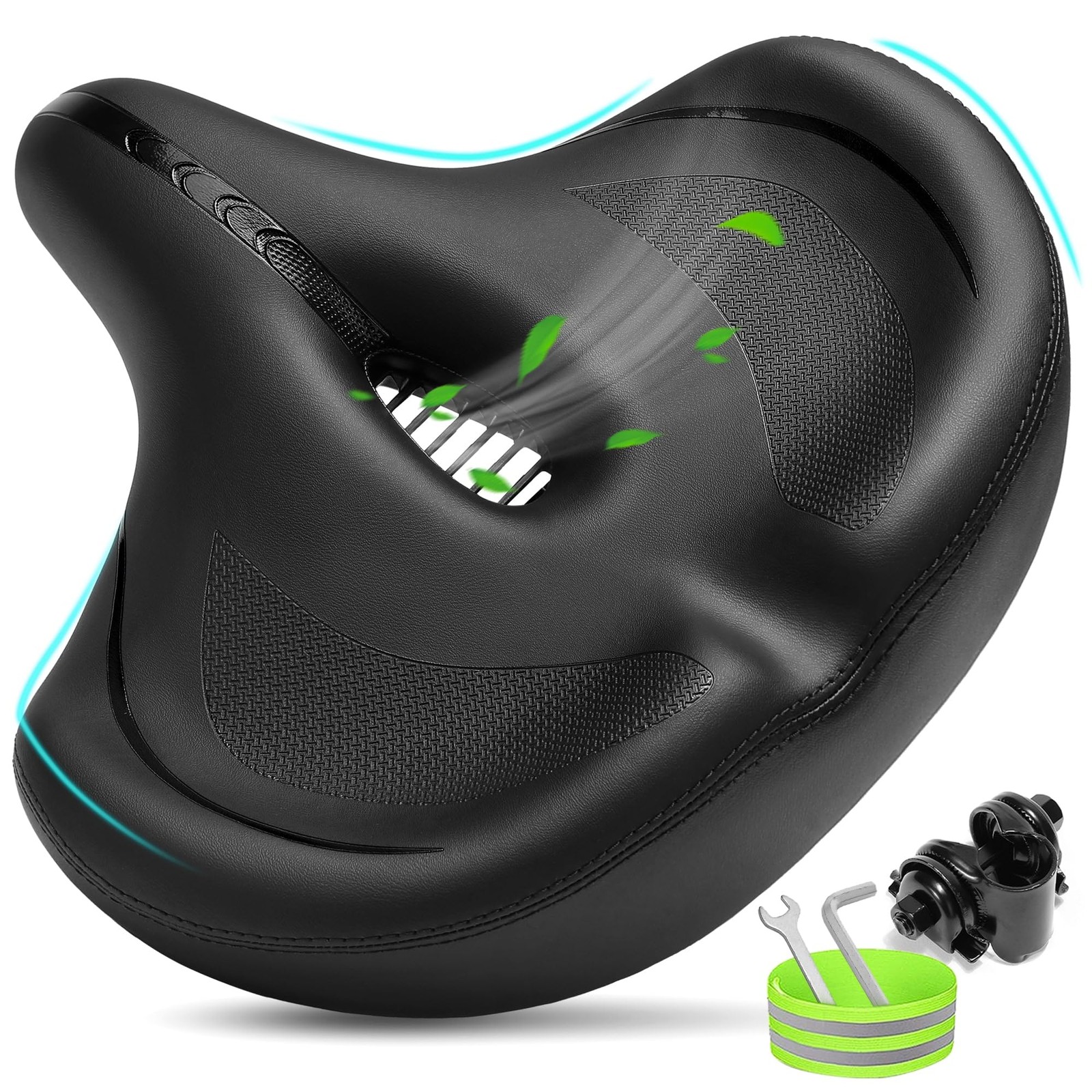 CDYWD Oversized Bike Seat for Men & Women Comfort, Extra Wide Bicycle Seat Cu…