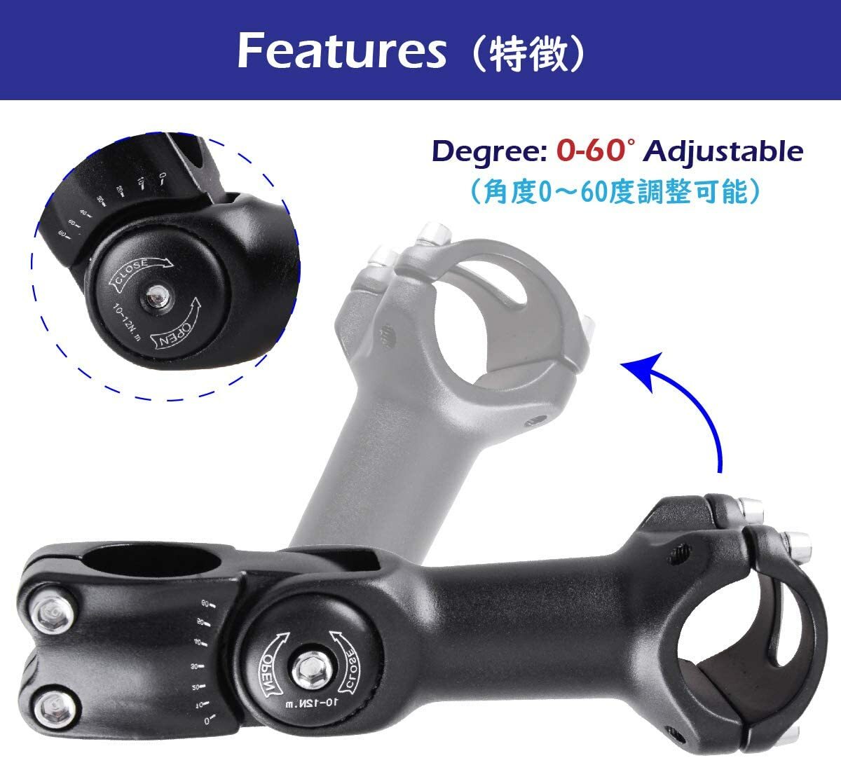 25.4/31.8mm MTB Bicycle Handlebar Mountain Road Bike Adjustable Stem Riser