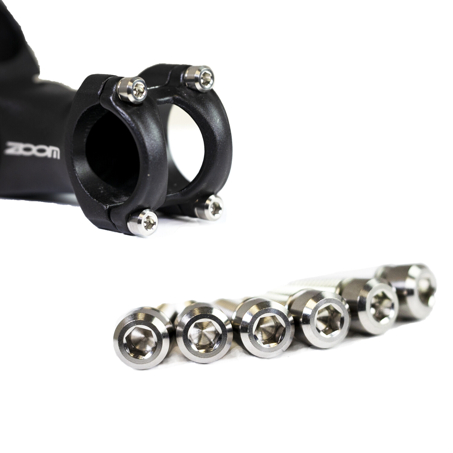 6Pcs Bike Stem Bolt Titanium Alloy Hex Tapered with Washers M5x18m/M5x20m