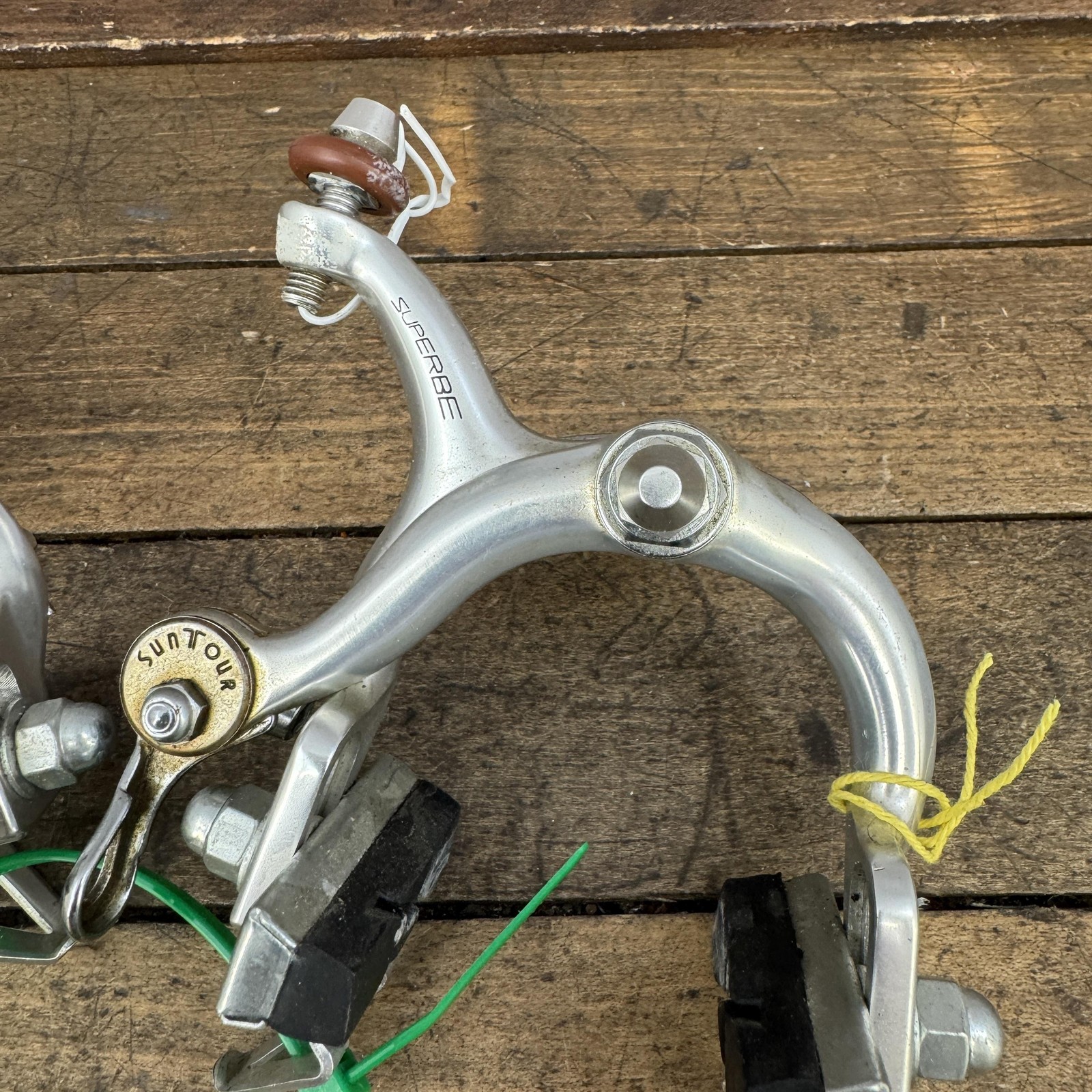 Vintage Suntour Superbe Caliper Brakes Set Silver Nut Road Bike Side Pull Japan