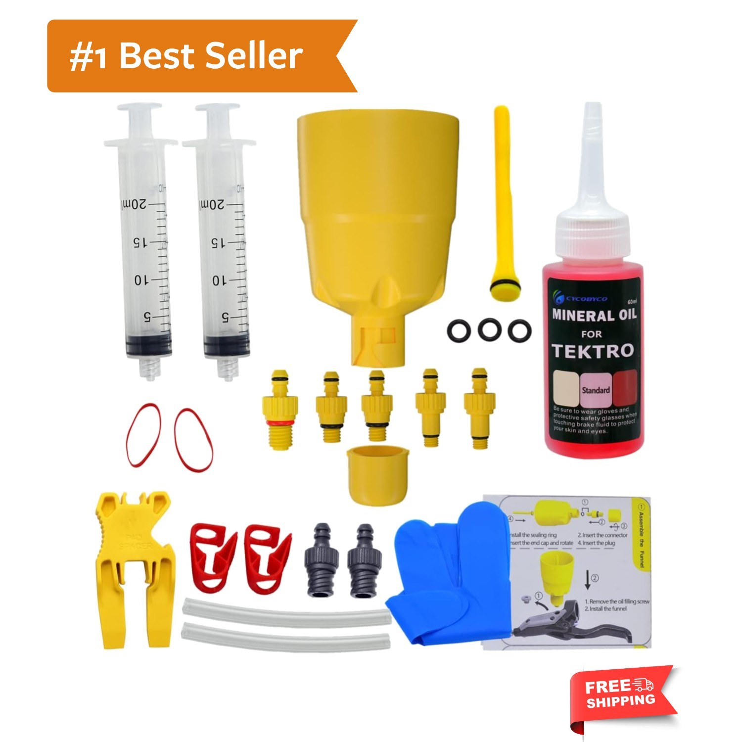 Bleed Kit for TEKTRO-TRP Hydraulic Disc Brakes I Bicycle Brakes Service Kit I…