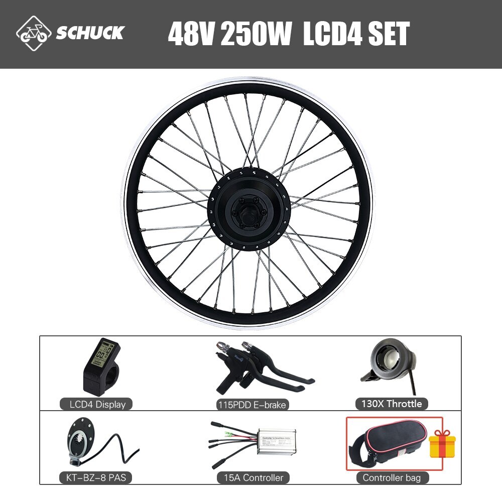 36V 48V 250W Ebike Rear Cassette Drive Hub Motor Wheel Waterproof Conversion Kit