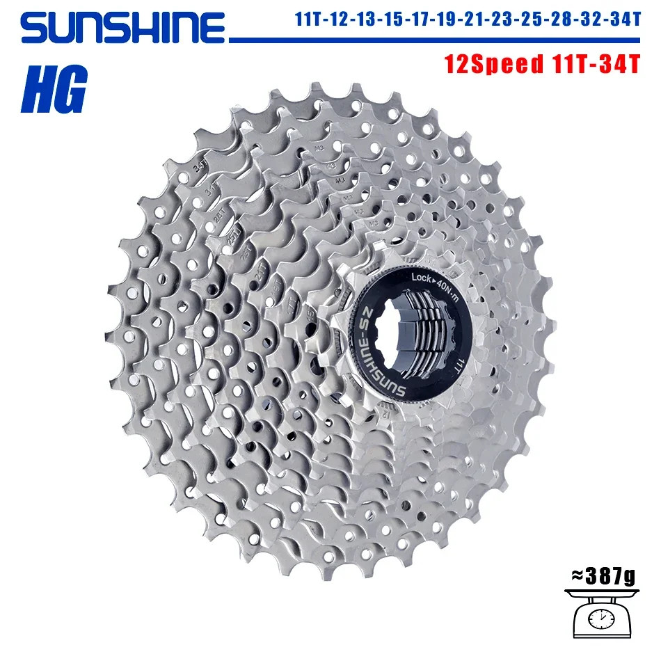 SUNSHINE Road Bike Cassette 8/9/10/11/12 Speed 23/25/28/32/34/36T K7 Cassette 8V