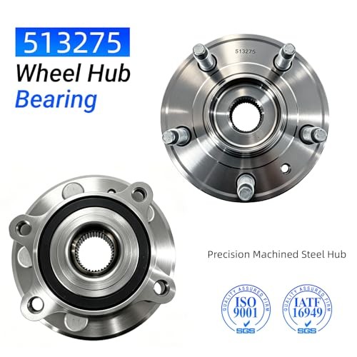 (2 Pack),Front Wheel Bearing and Hub Assembly,Precision Machined Steel 513275