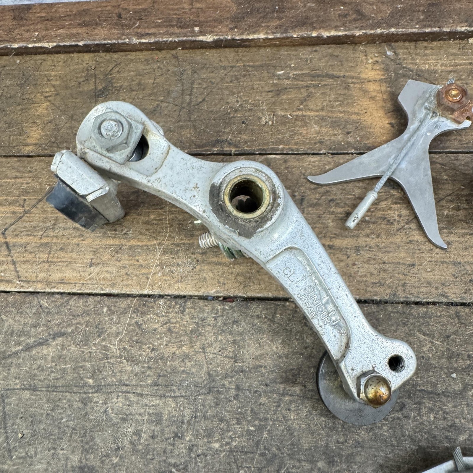 Vintage Suntour Roller Cam System Brake Set Front Rear Silver MTB Japan 80s MTB