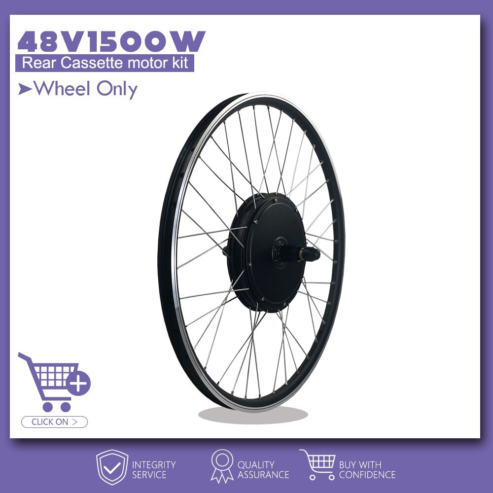 48V 1500W Electric Bicycle Conversion Kit Rear Cassette Wheel Hub Motor