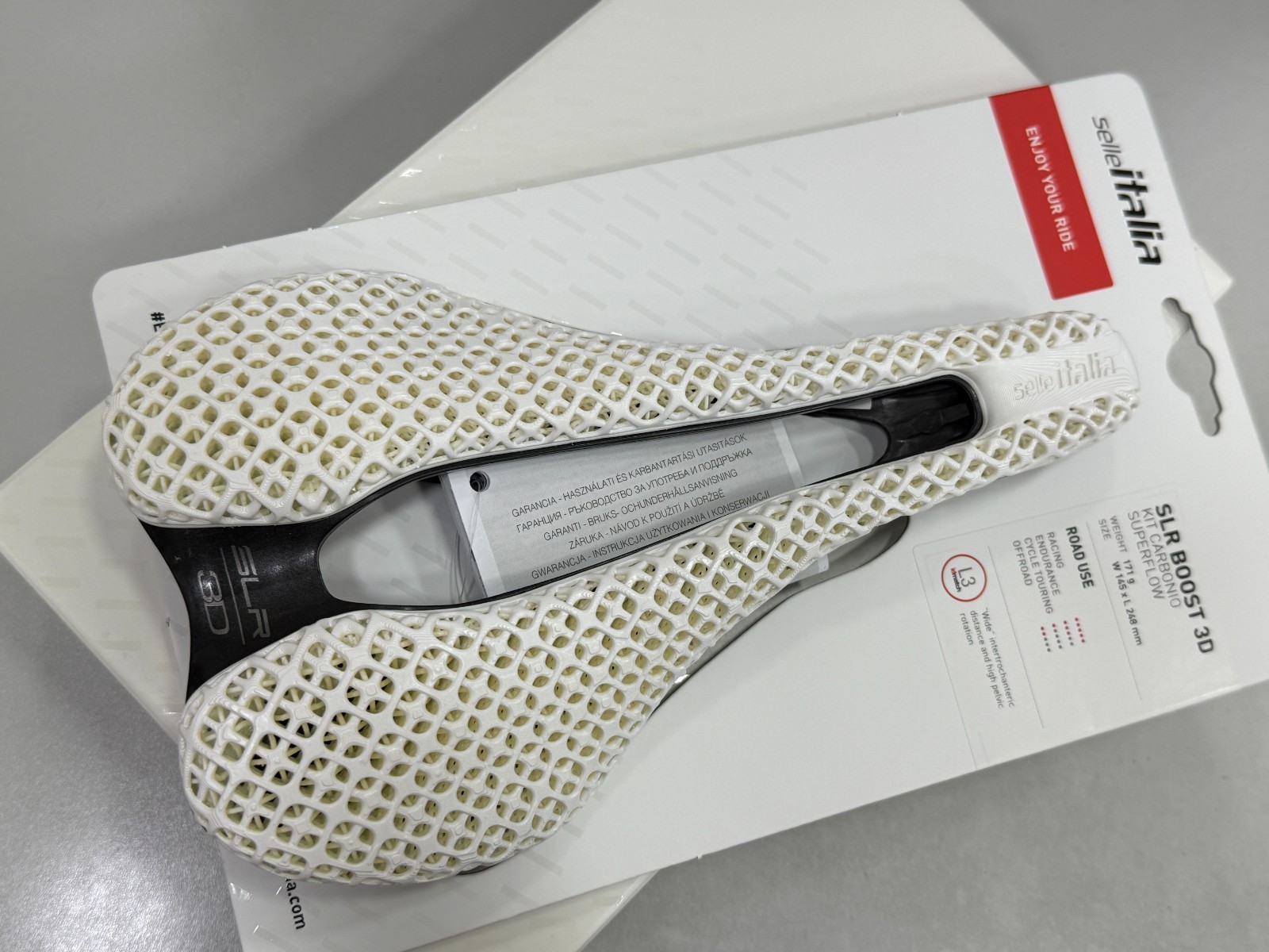Selle Italia SLR Boost 3D Kit Carbon Superflow Saddle L3(145x248mm) White