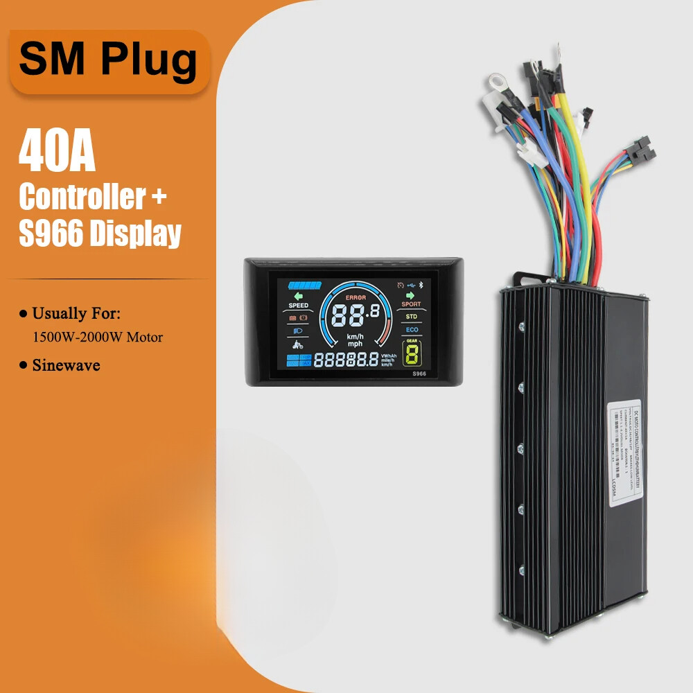 E-bike 36V/48V 40A Three-Mode Sine Wave Controller with LCD Display Motor Kit