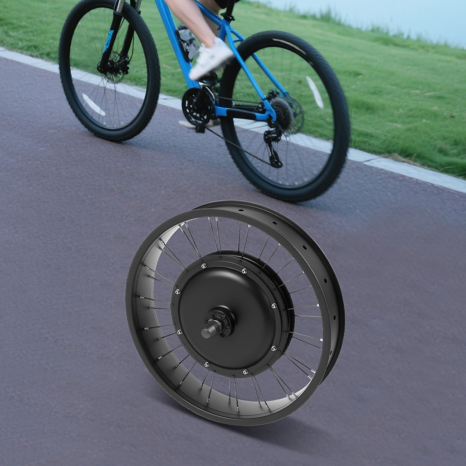 Electric Bicycle EBike Conversion Kit E-Bike Front Wheel Frame Kit 500 rpm