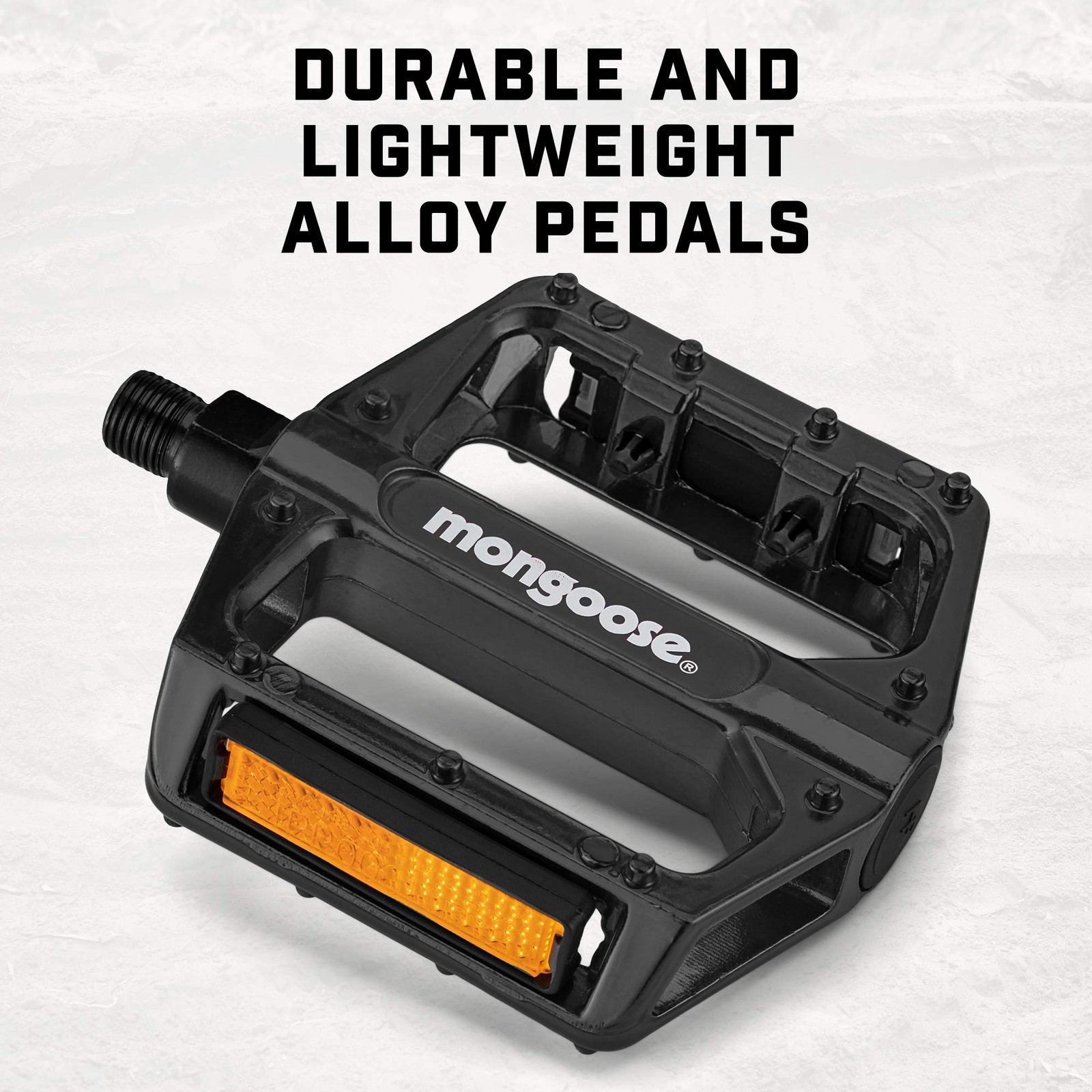 Mountain Bike Pedals Alloy Lightweight with Reflectors Fits 1/2 9/16