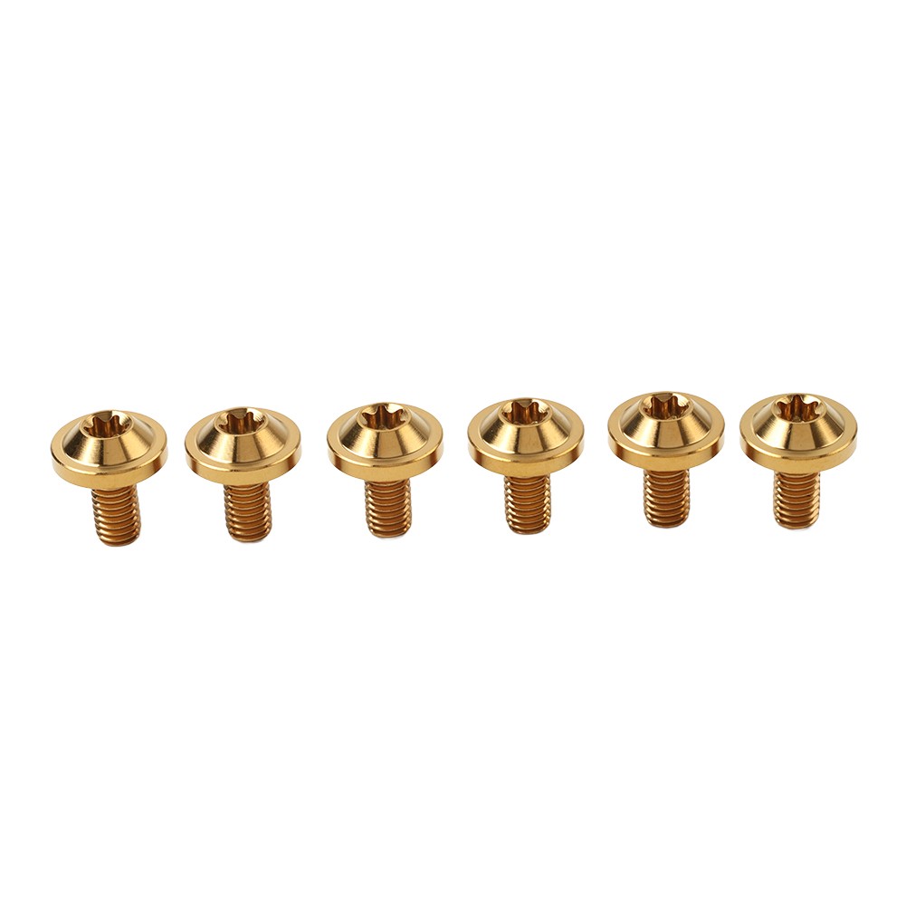 6pcs Titanium Screws M5 Truss Torx Bolts M5 x 10mm for Motorcycle Gold