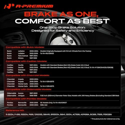 11.93 inch (303mm) Front Brake Rotors and Ceramic Pads Kit | Front Vented