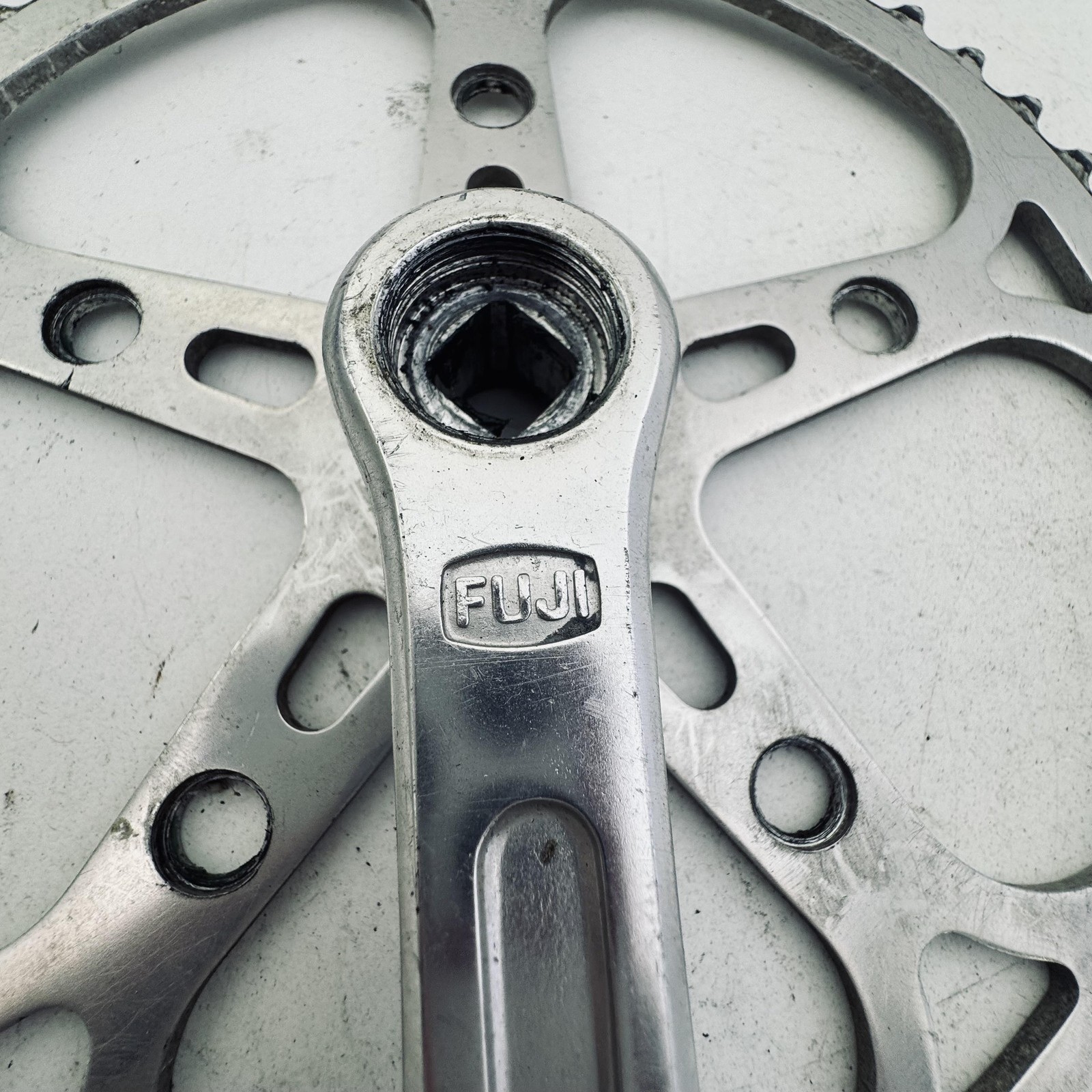 Vintage Fuji F-12 Single Crank 171mm Sugino 52T Japan Road Bike Silver Part A78