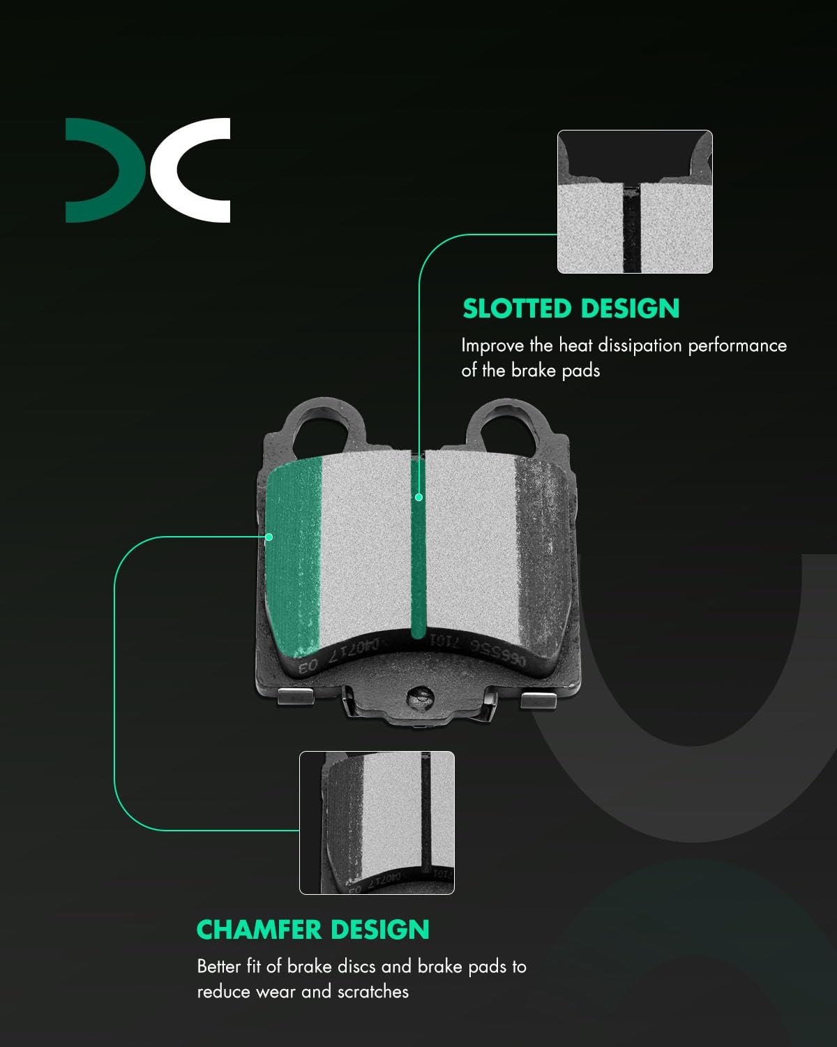 SCITOO D771 Rear Ceramic Brake Pads Sets Fit For Lexus GS300 As Shown