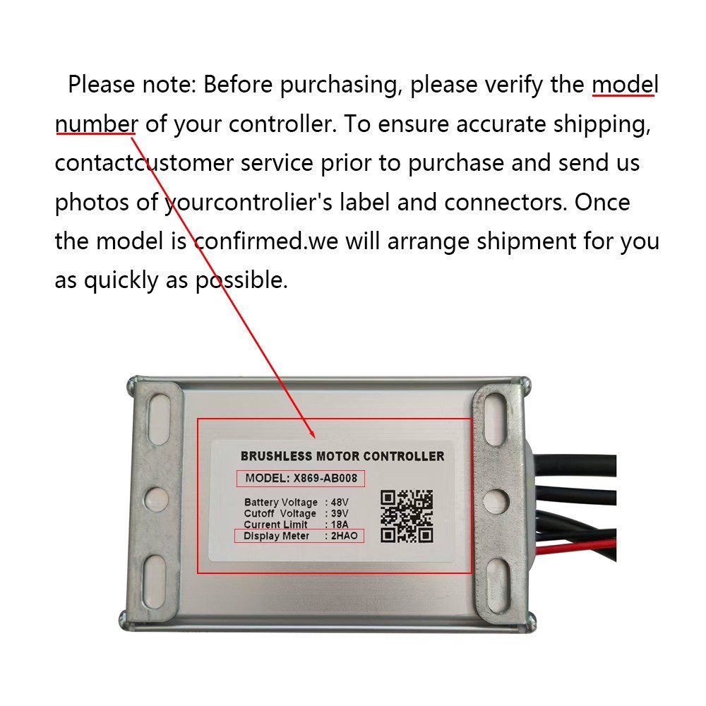 Brushless Motor Controller X869-AB008 48V EBike Conversion Kit For Meter 2HAO