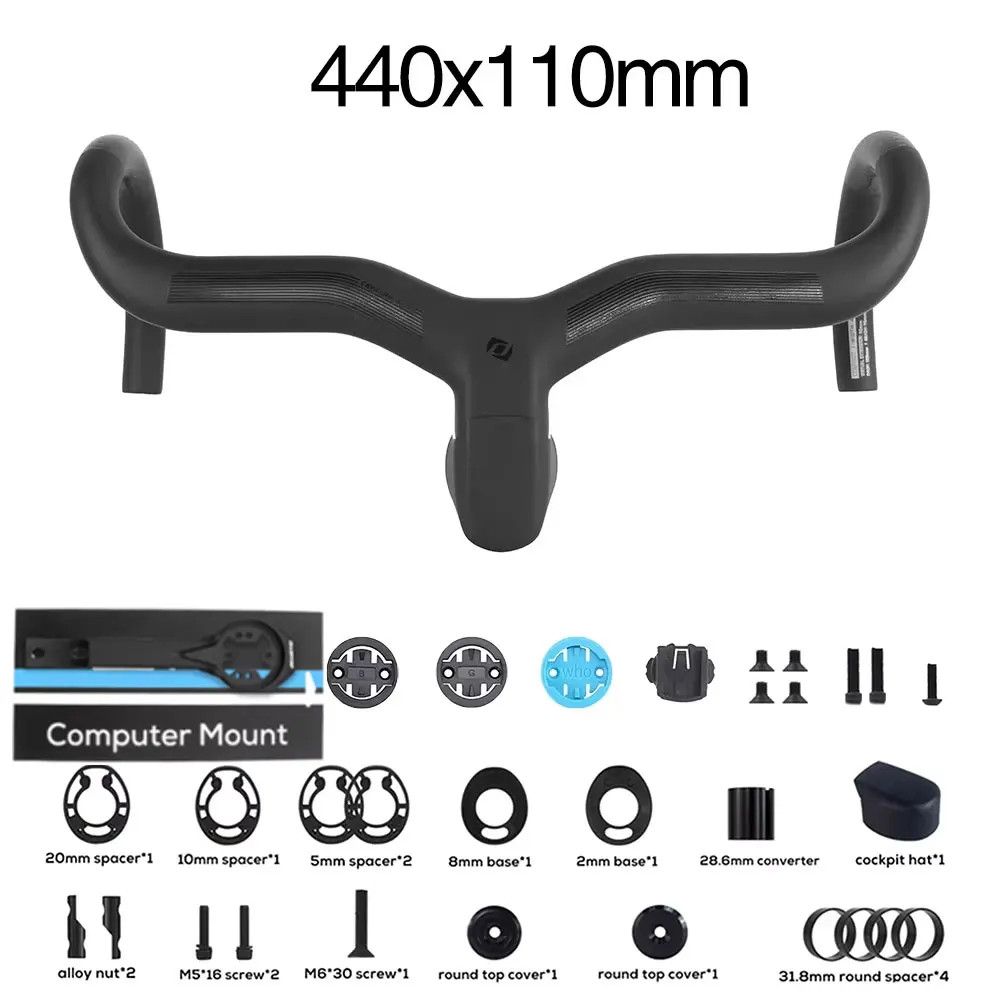 Carbon Road Bicycle Integrated Handlebar Internal Routing Di2 Matte with Mount