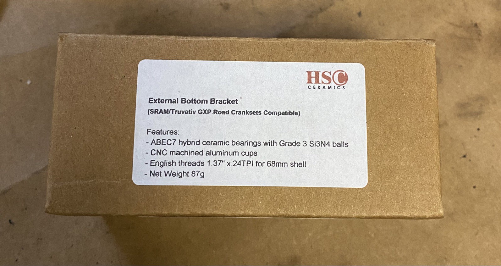 BSA English Thread Bottom Bracket Fits SRAM GXP w Ceramic Bearing-HSC Ceramics