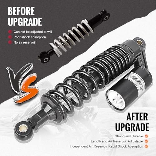 12.6 inch Universal Motorcycle Rear Air Shock Absorbers 320mm for HONDA Black
