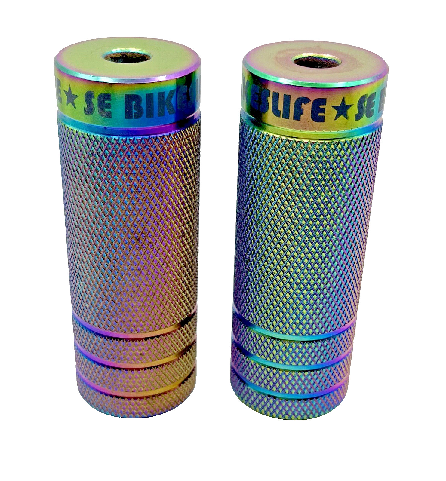 SE Bike Wheelie Pegs Alloy Steel Rainbow Big Flyer Mode Oil Slick BMX Bike