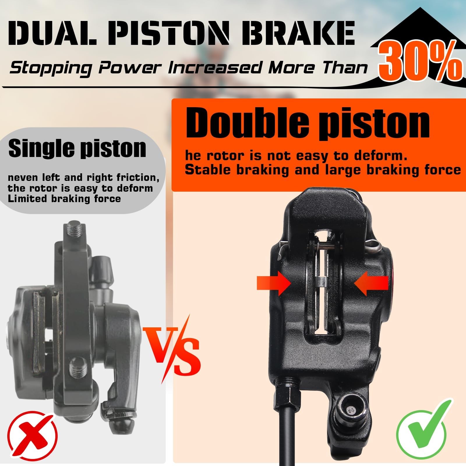 BUCKLOS MTB Hydraulic Disc Brakes, Mountain Bike Left Front 800mm Right Rear …