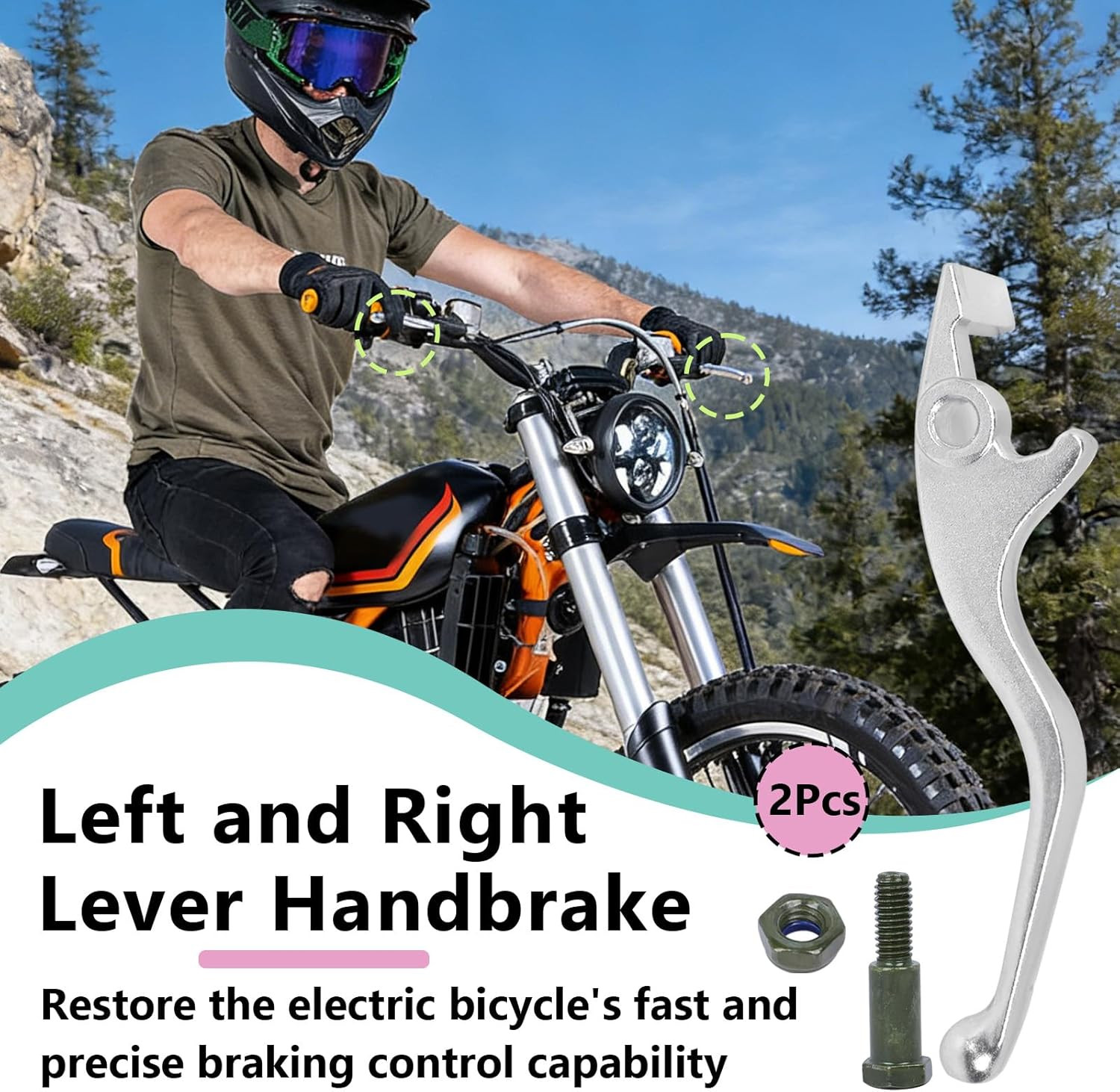 1 Pair Left and Right Lever Handbrake Compaitble with Tuttio Soleil01 E-Bike, Al