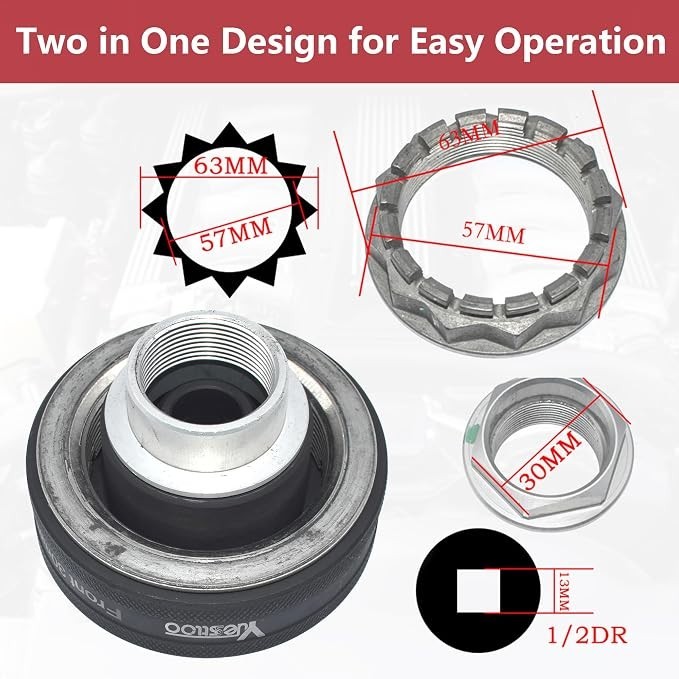 30mm 55mm Front Rear Wheel Axle Nut Socket Tool, Compatible with Ducati Motorcyc
