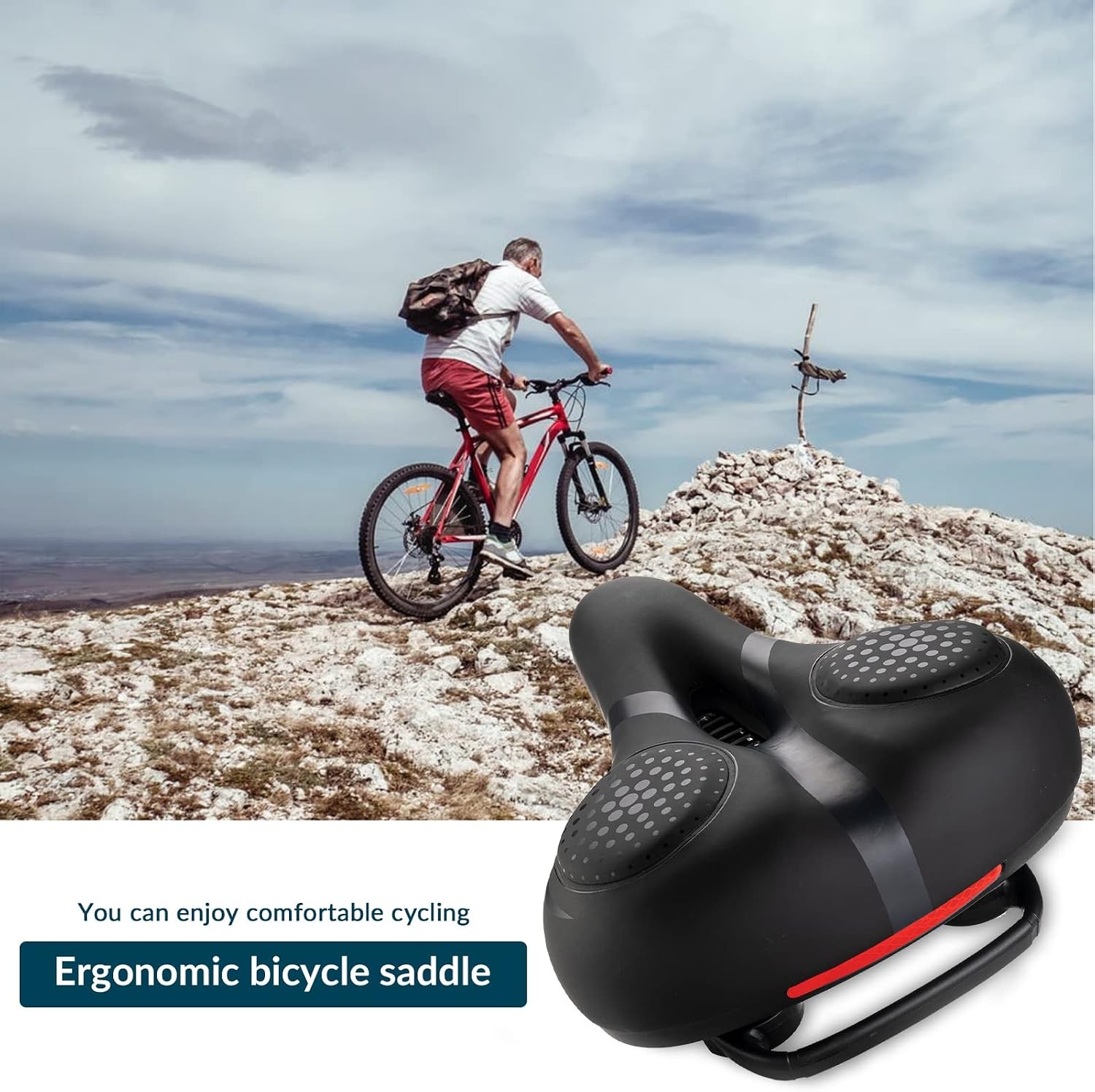 ROCKBROS Bicycle Saddle Comfort Ergonomic Seat Gel Hollow Breathable Shockproof