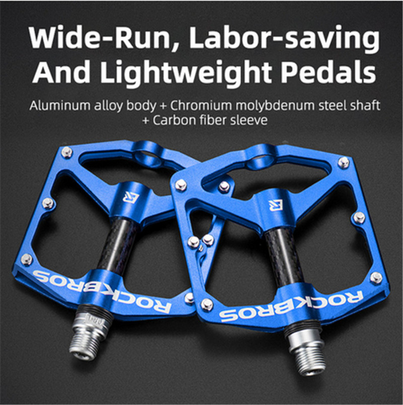 ROCKBROS Bicycle Pedals Sealed DU Bearing Aluminum Cycling Bike Pedals Non-slip