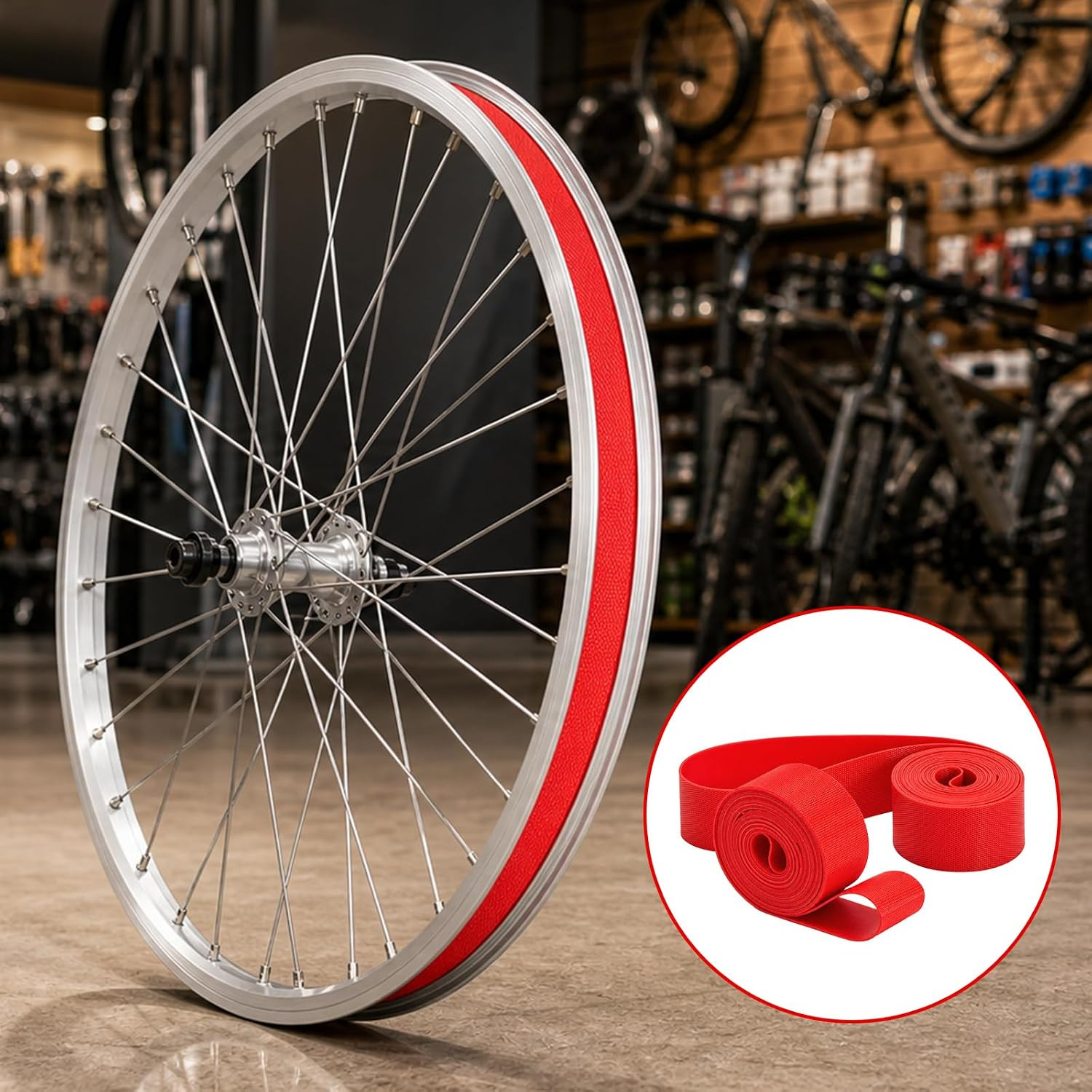 2 Pack Bicycle Rim Liner Rim Tape 26 Inch Bike Rim Strip High Pressure & Punctu