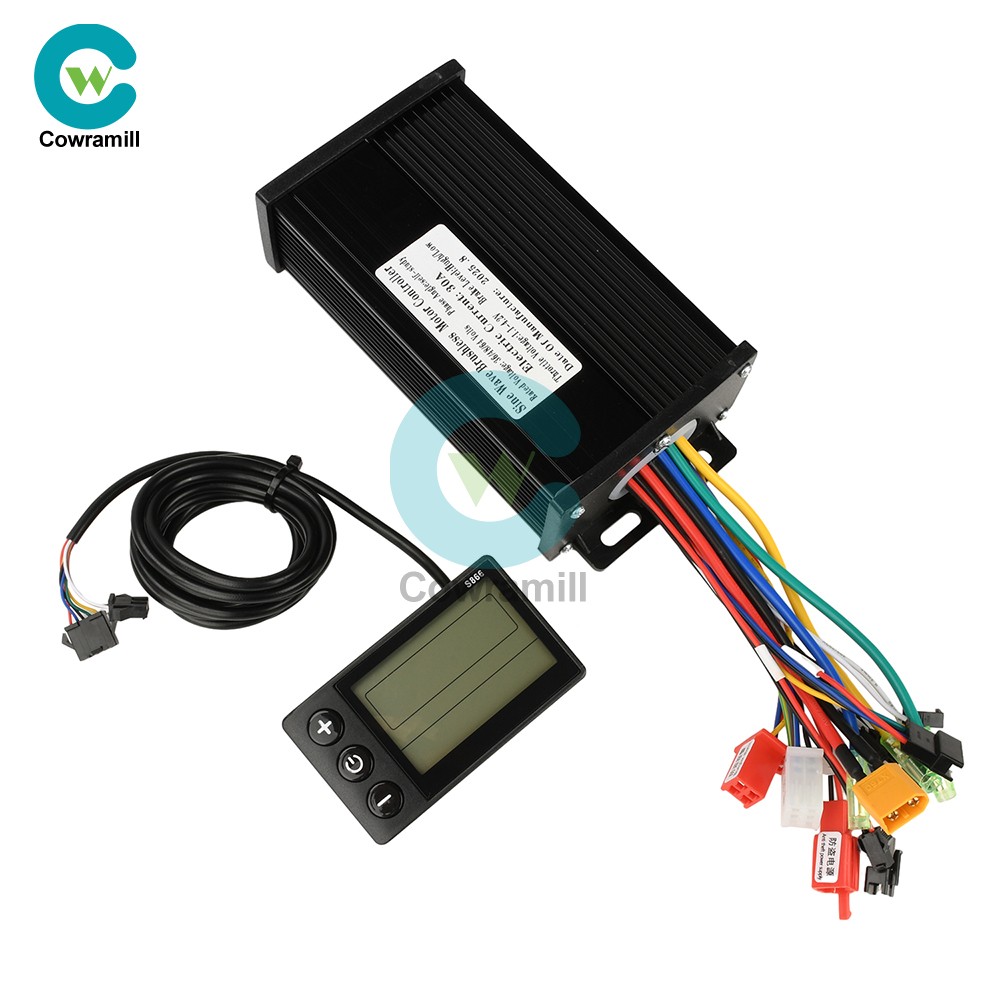 36V 48V 64V 30A Sine Wave Brushless Motor Controller 750W-1500W Drive S866 Gauge