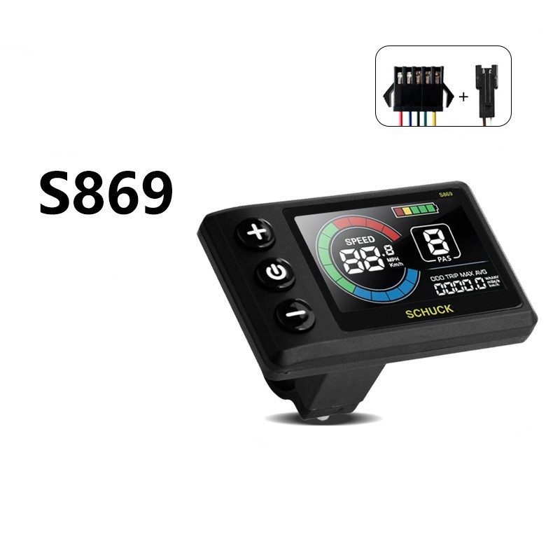 E-Bike Compatible S869 Smart LCD Color Screen with light wire 5PIN+2PIN SM plug