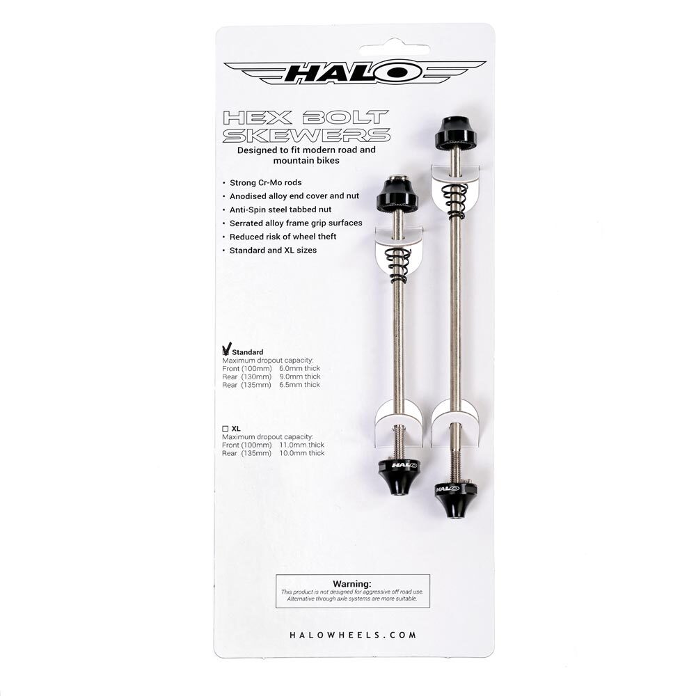 Halo Hex Key Skewers – Locking Allen Key Skewer Set – Front & Rear