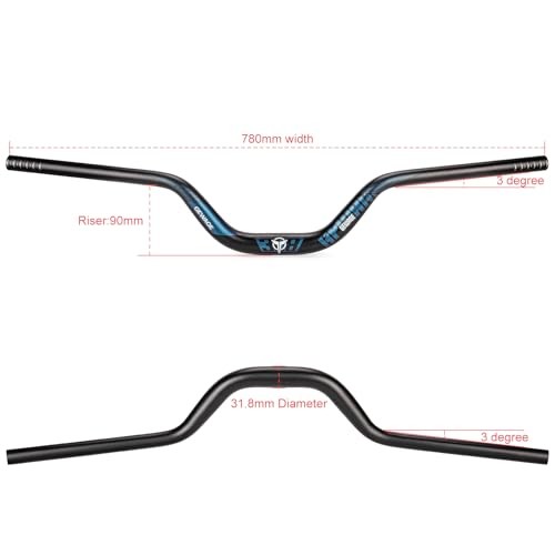 31.8 Bike Handlebar – 25mm, 55mm, 70mm, 90mm,120mm Riser 31.8-90mm Rise