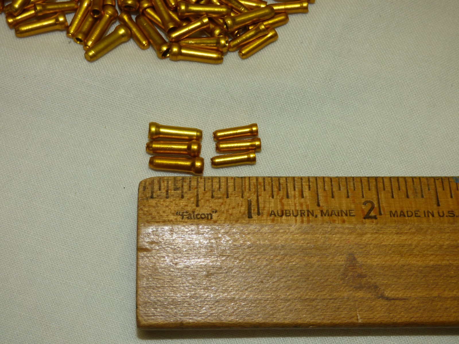 Lot of Jagwire 1.8mm & 2.5 to 3mm Gold Aluminum Bike Cable Tips End Caps Crimps