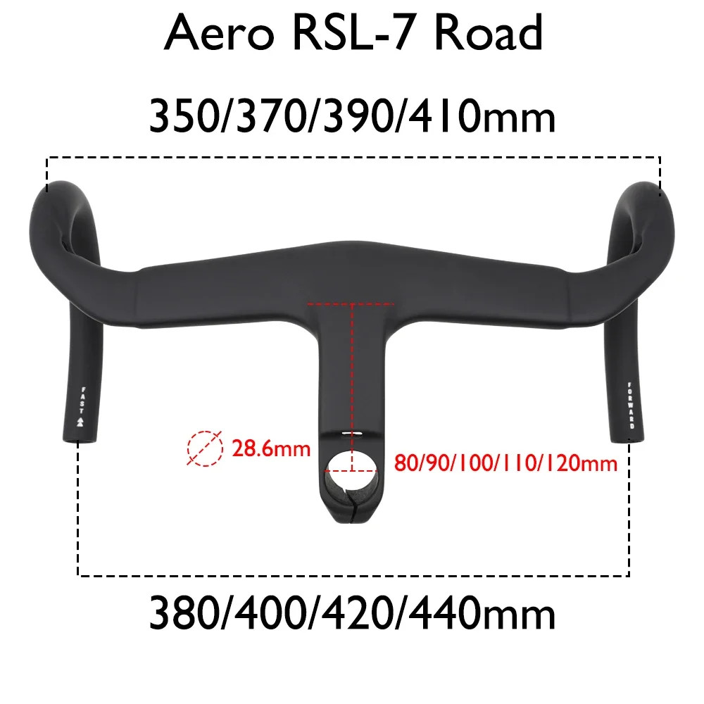 80-110mm Width Road Bicycle Carbon Handlebar Matte Internal Cable Di2 Drop Bar