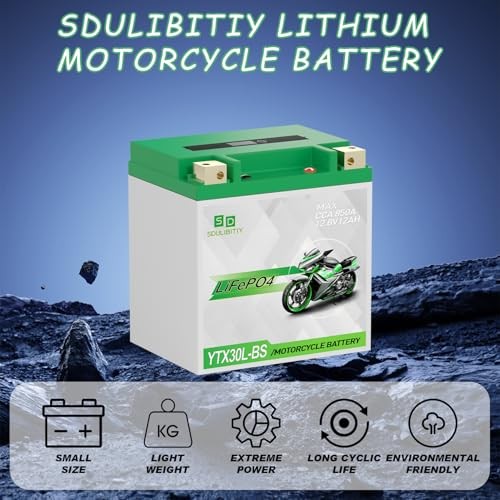 YTX30L-BS Lithium Motorcycle Battery, 12.8V 12AH 850 CCA NEW-YTX30L-12AH