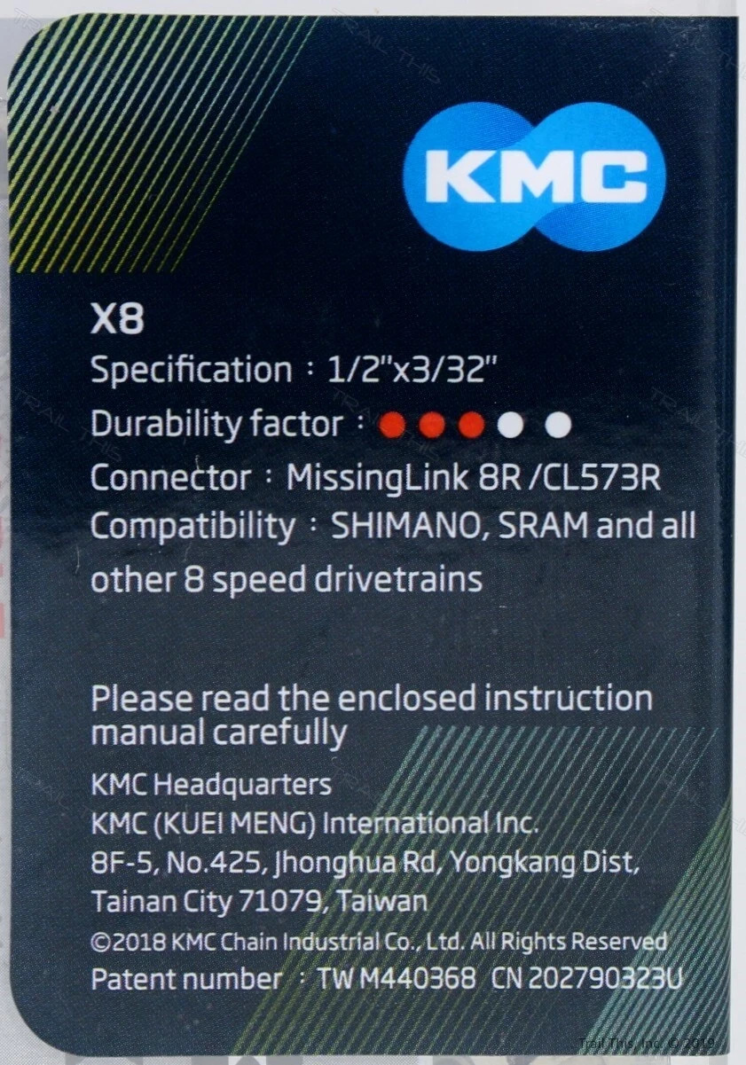 KMC X8 6/7/8 18/21/24 Speed 116L Bike Chain fits 3×7 3×8 Road MTB SRAM Shimano