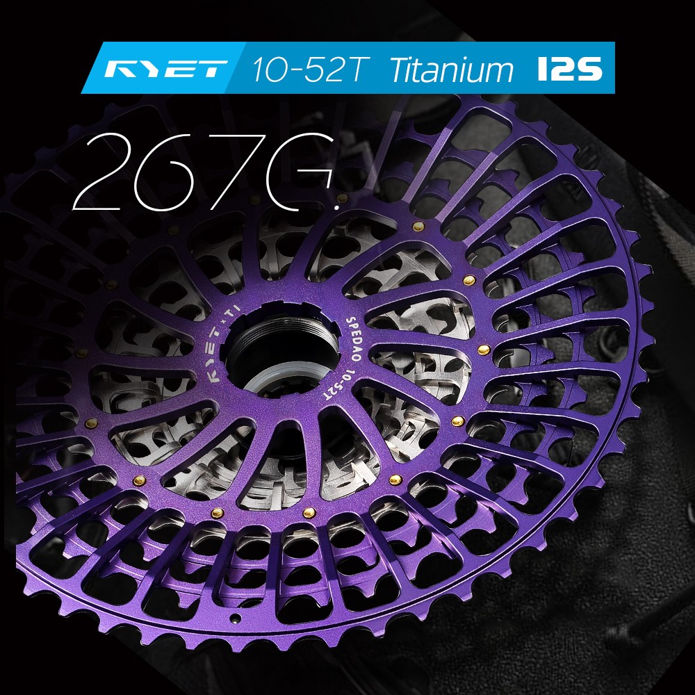 Ultralight RYET 12S MTB Cassette 10-52T Titanium Aluminum CNC