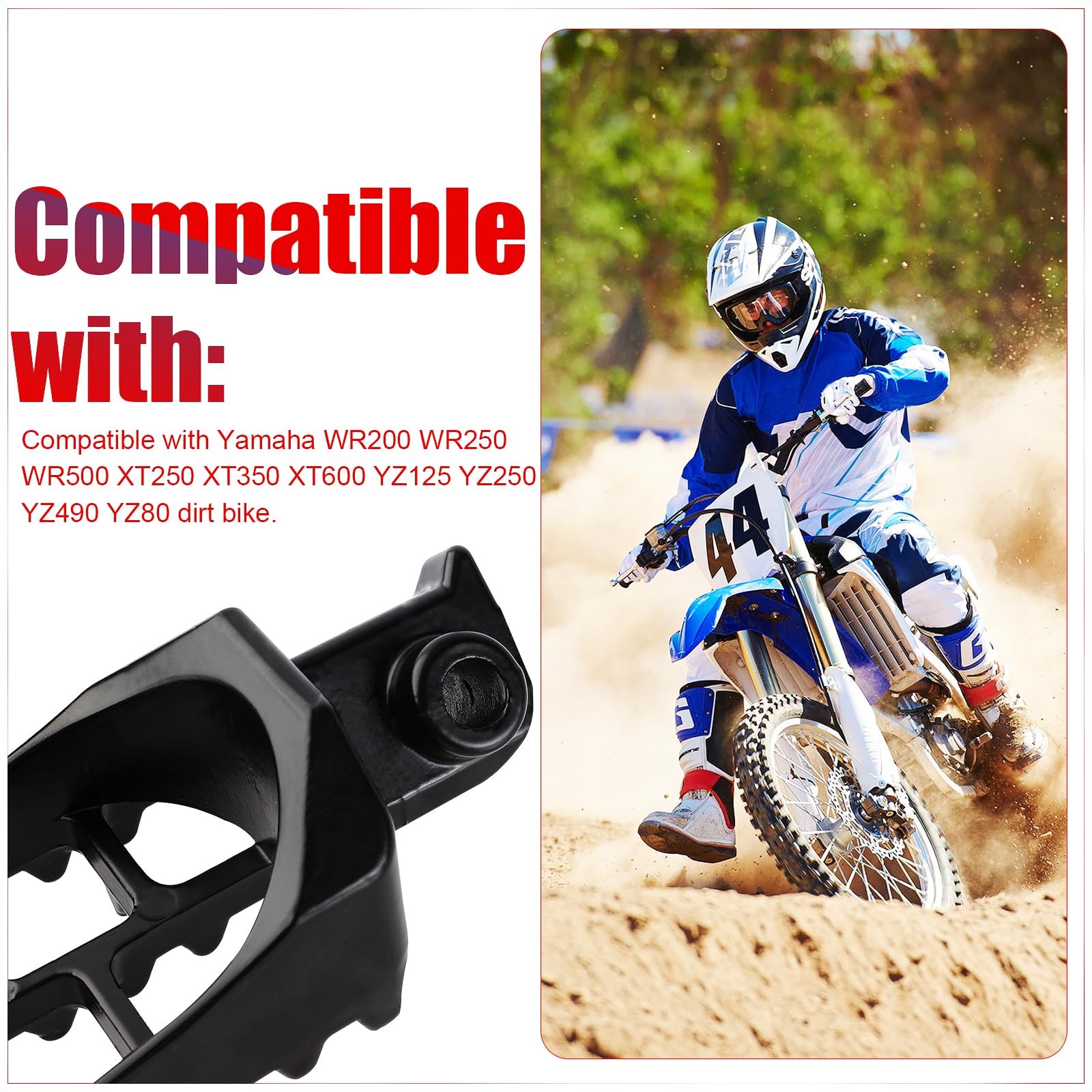 YOFMOO Foot Pegs Rest Footrest Footpegs for XR50 XR50R XR70 XR70R XR80 black