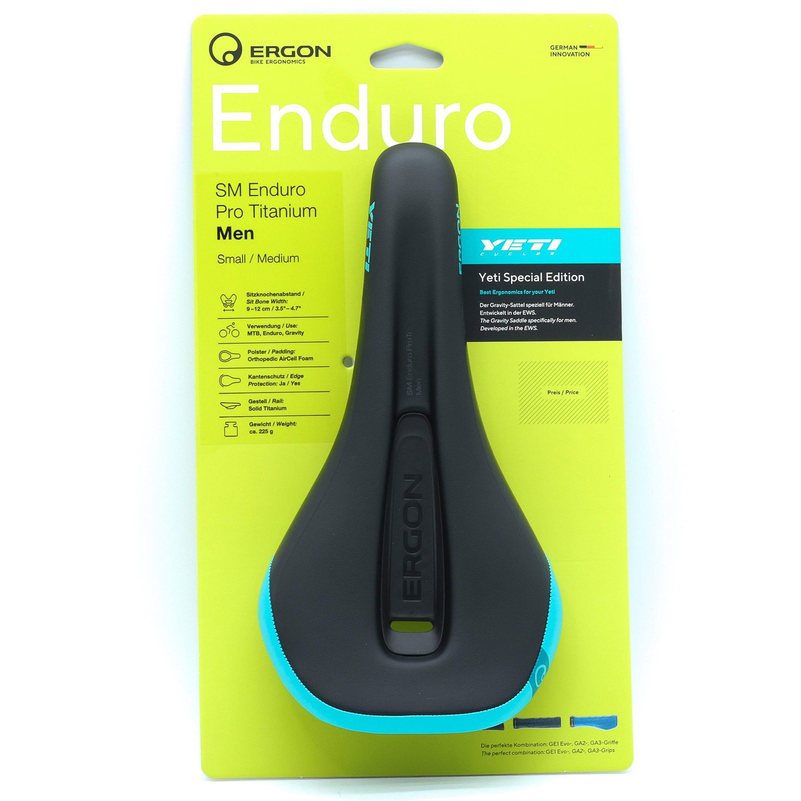 Ergon SM Enduro Pro Yeti Special Edition Saddle – Titanium, Men, Small/Medium