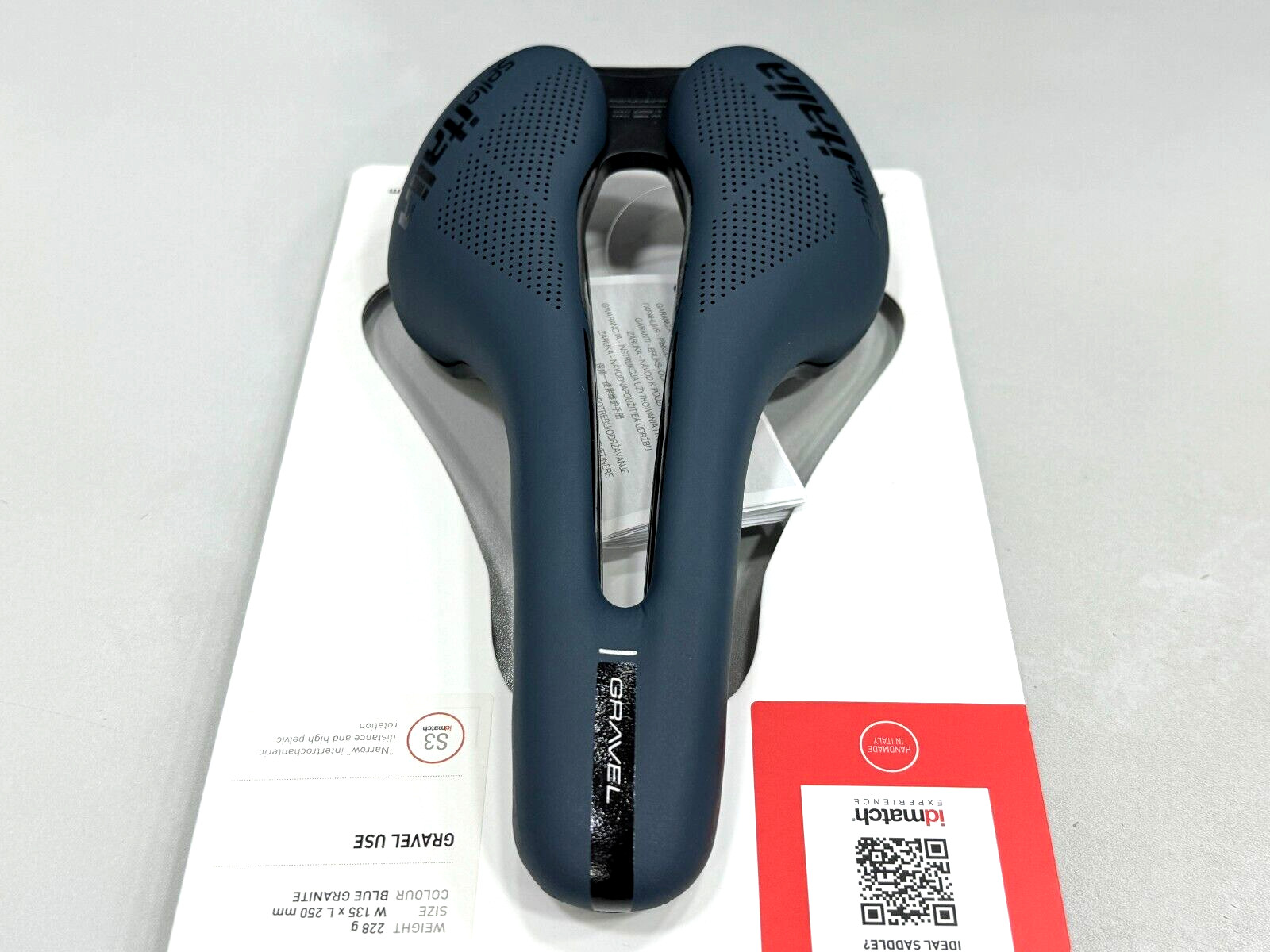 Selle Italia Flite Boost Gravel Ti316 Superflow S3 135x250mm Saddle Blue Granit