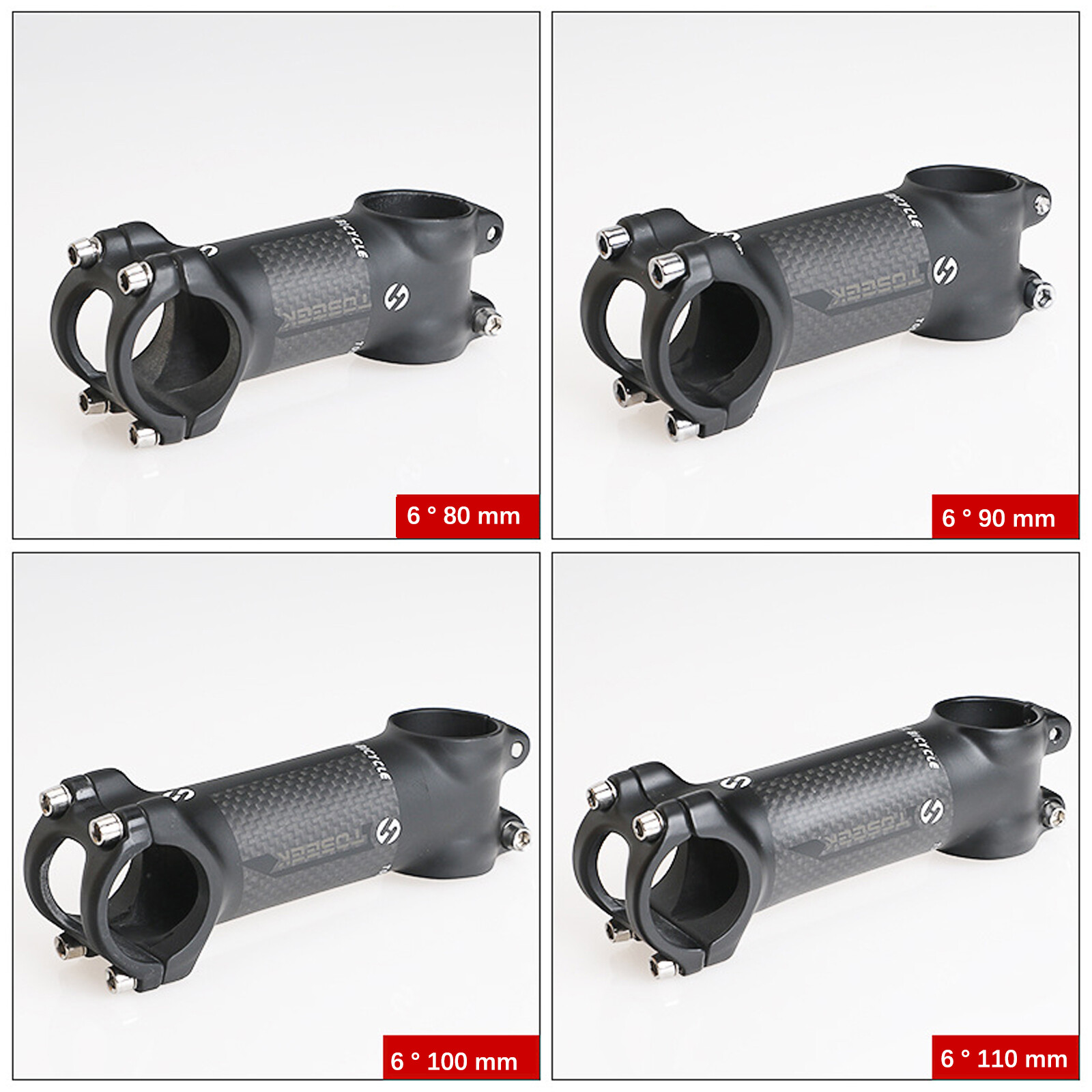 Carbon Fiber Bicycle Stem MTB Cycling Aluminum Road Bike Handlebar Stem 6°/17°