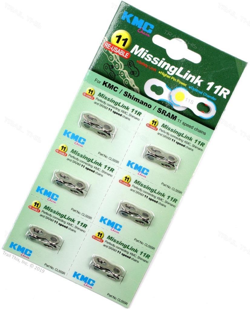 Six (6) Pack KMC 11R 11-Speed Missing Link Re-Usable fit Shimano SRAM 11S Chains