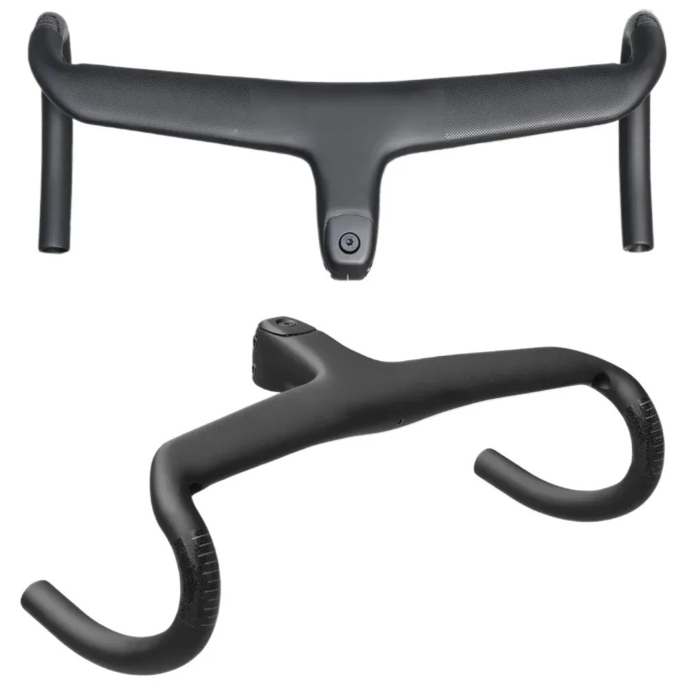 Road bicycle Carbon Bent Bar Internal Cable Routing 127mm Drop 75mm With Spacer