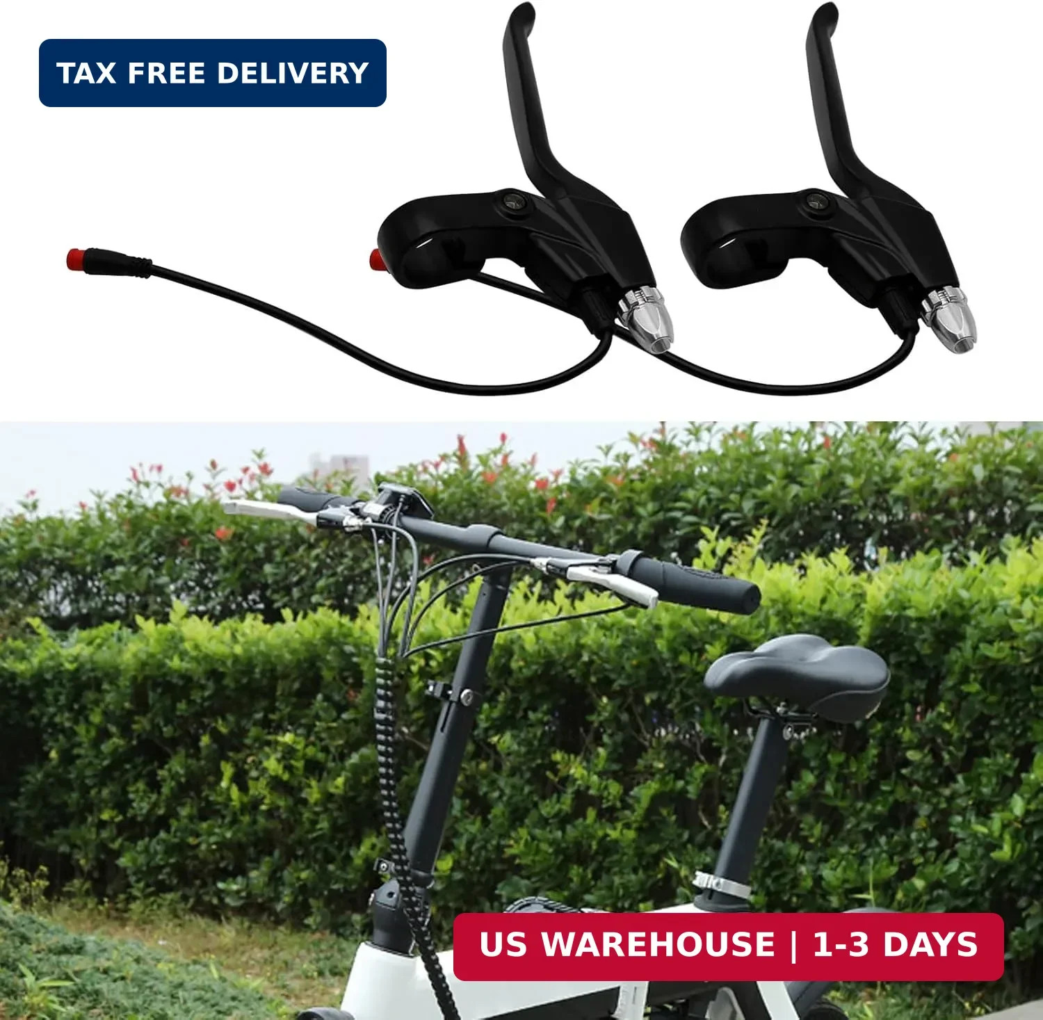 108PPD Ebike Brake Lever Set 2 Pin Male Brake Levers, Left and Right Power Off H