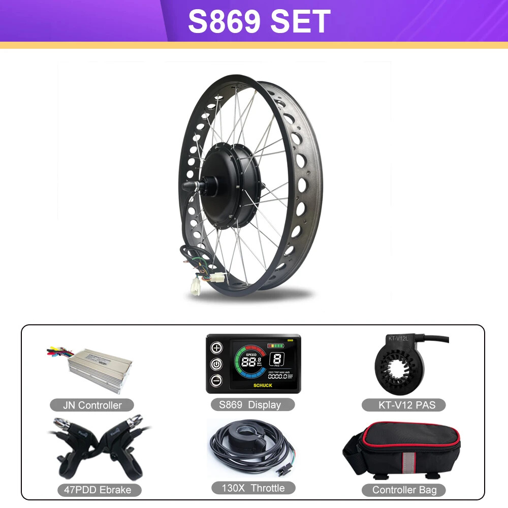 48V 1000W-5000W 20 24 26in Snow Fat Tire Electric Bike Brushless Rear Hub Motor