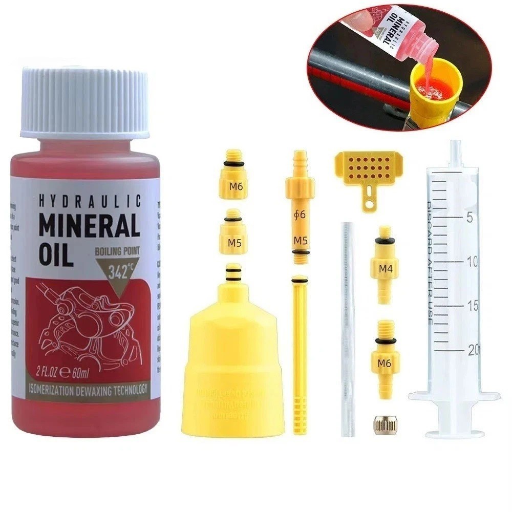 Brake Bleed Kit for Shimano Hydraulic Disc Brakes, Brake Fluid Mineral Oil 60ml