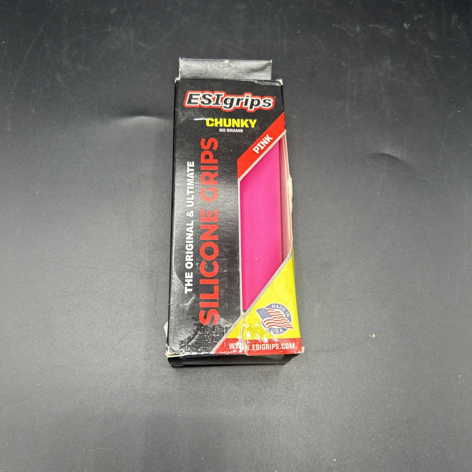 ESI Grips Chunky Silicone Grips Black 60g Pink Handlebar USA Made Pack 1