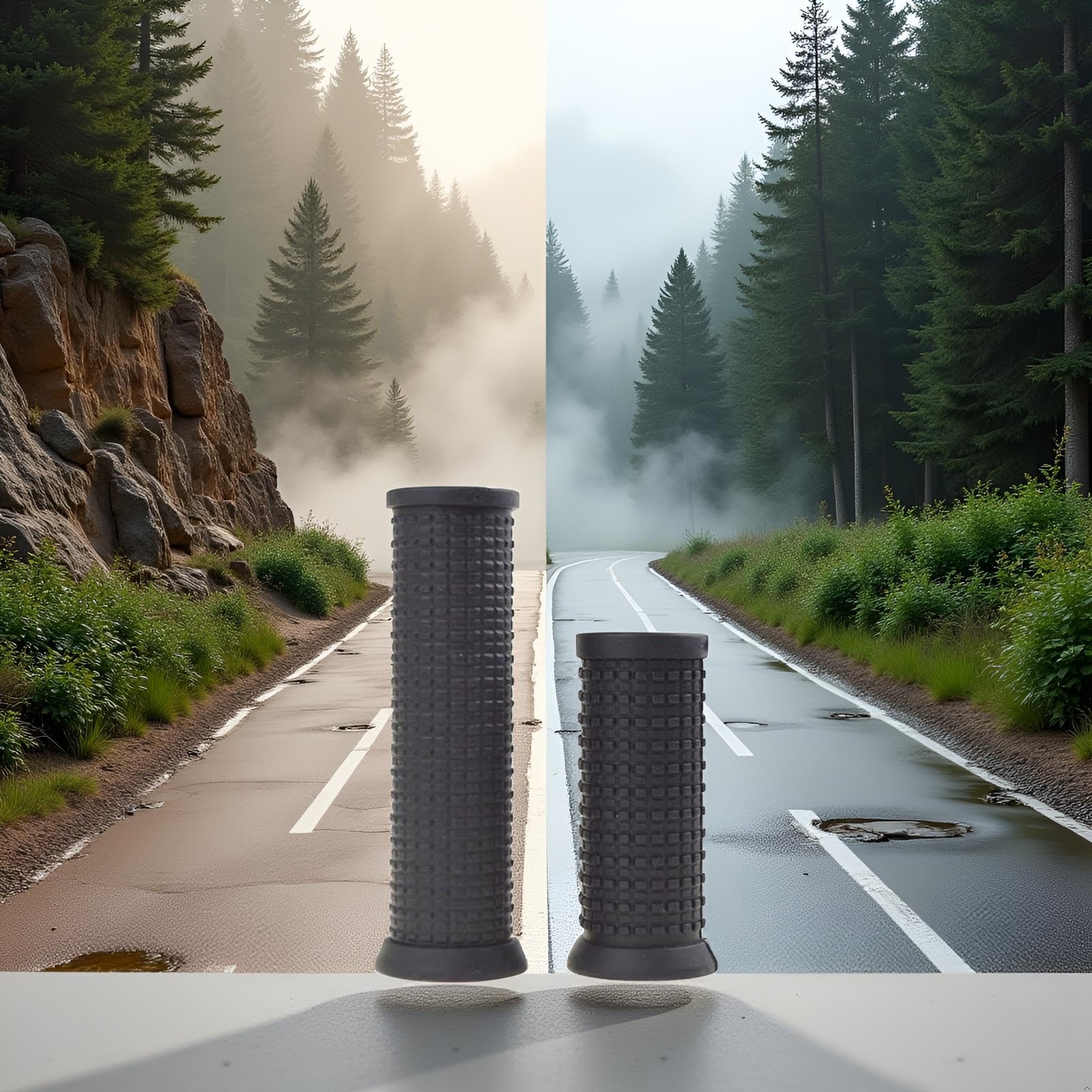 2PCS Bike Long/Short Handlebar Grips for Twising Shifter, Shockproof Anti Sli…