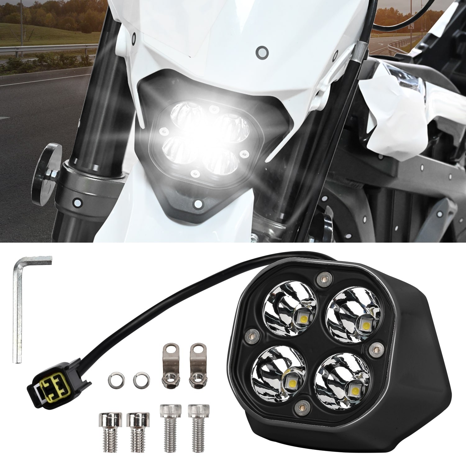 for Sur Ron Ultra Bee Plug N Play LED Headlight Front Lamp Light with Bracket